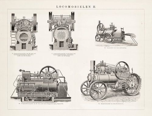 Antique engraving Locomobiles II