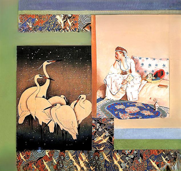 The cranes (collage 1 ) by Ineke de Rijk