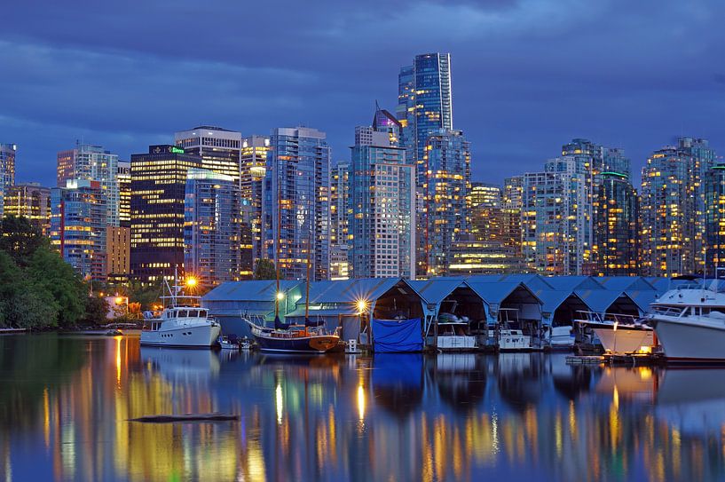 View of Vancouver downtown at night by Reinhard  Pantke
