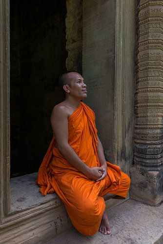 Meditating monk