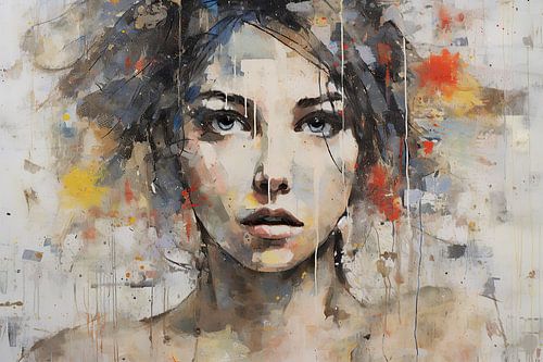 Anna | Modernes Porträt Mixed Media