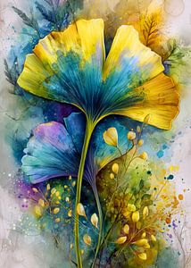 Malerische Blumen Immergrün Ginkgo Biloba 3