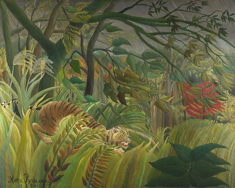 Tiger in a Tropical Storm (Surprised!), Henri Rousseau by Masterful Masters