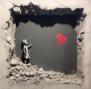 Blick in die Welt von Banksy | Banksy Style | Graffiti von Blikvanger Schilderijen