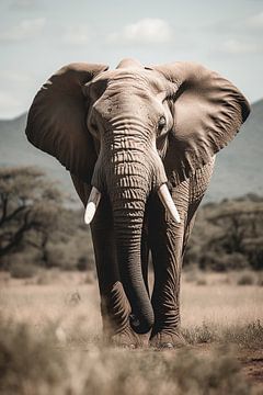 Elephant in the Savannah by drdigitaldesign