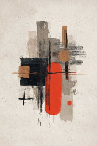 Abstracte compositie expressieve vormen modern schilderij