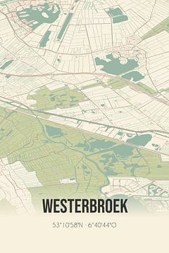Vintage landkaart van Westerbroek (Groningen) van Rezona
