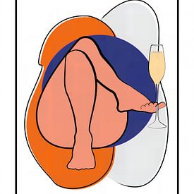 voet met champagneglas van Armin Mumper