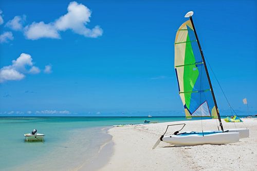 Fishermen Huts strand op Aruba in de Caribbische Zee