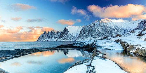 Mer du Nord en hiver, lever du soleil sur Sascha Kilmer