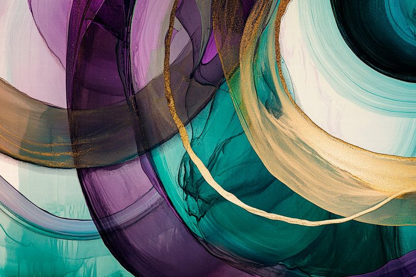 Colourful abstraction with flowing lines by Poster Art Shop