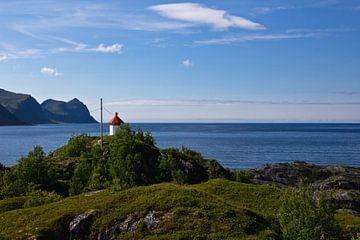 Vuurtoren Husøy Island, Noorwegen van Anja B. Schäfer