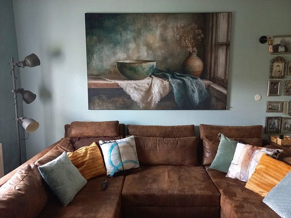 Dark Still Life with Ceramic Bowl by Window Light