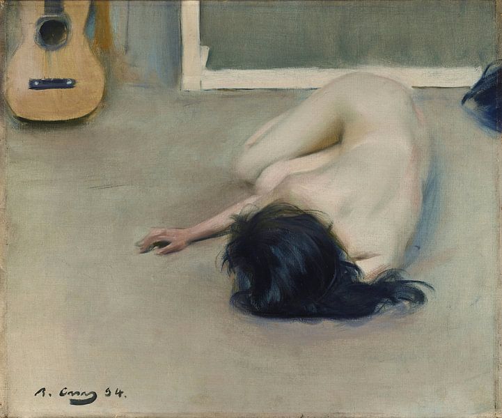 Nude with a guitar, Ramon Casas i Carbó by Masterful Masters