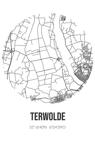 Terwolde (Gelderland) | Landkaart | Zwart-wit