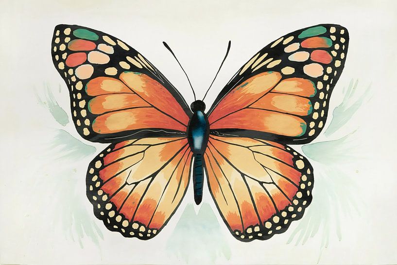 Kleurrijke vlinder in aquarelstijl van Imperial Art House