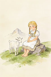Bergmädchen mit Ziege von Albert Klee