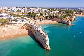 Aerial view of the chapel Segnora de Nossa near Armacao de Pera in the Algarve Portugal by Eye on You