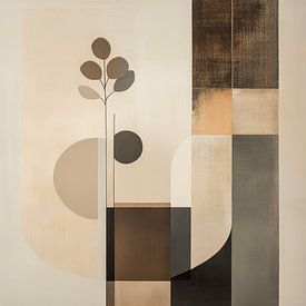 Moderne vormen en lijnen, bohemian stijl van Japandi Art Studio