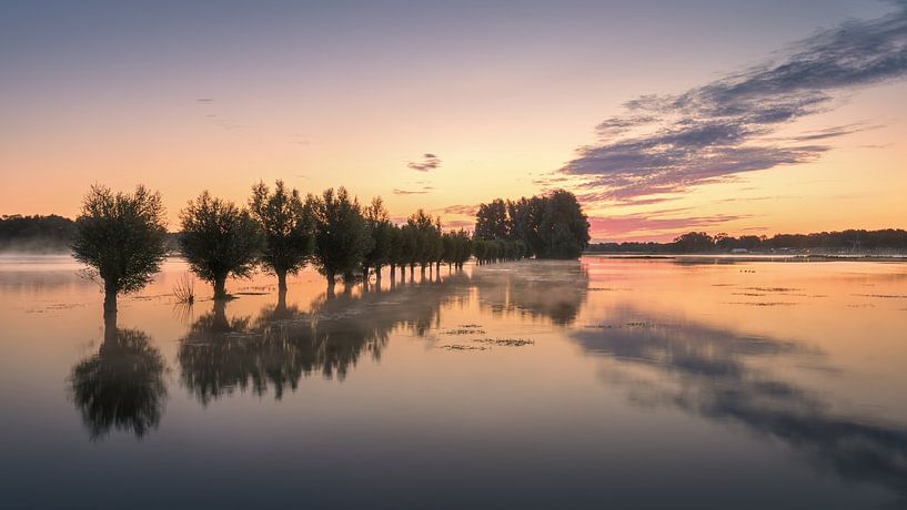 Sunrise at the Noordma nature and water storage area in Zuidlaren by Marga Vroom