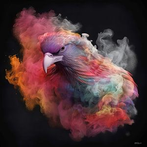 duif in multicolor van Gelissen Artworks