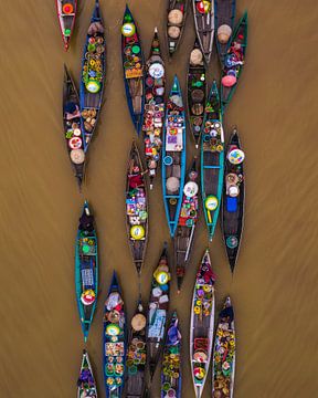 Floating Market in Banjarmasin from Above von Ewold Kooistra