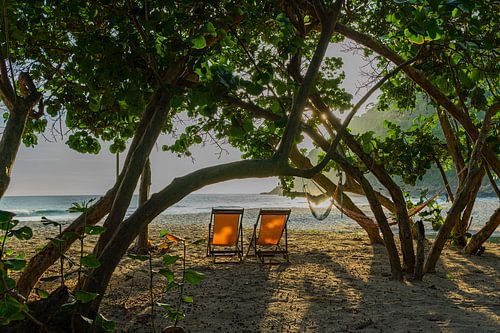 Paradise beach during sunset