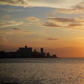 Zonsondergang Cuba Havana Malecon von Davide Indaco