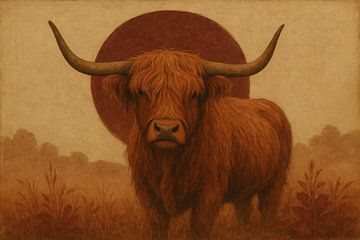 Highlander écossais aux longues cornes sur Imperial Art House