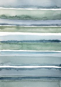 Abstrait minimaliste en vert et bleu