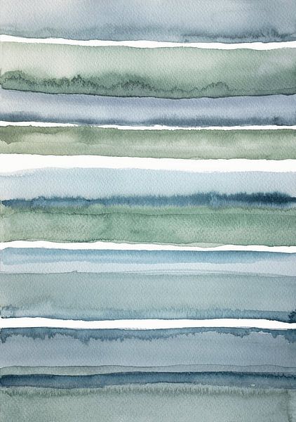 Minimalistischer Abstrakt in Grün und Blau von Ela Szczepaniak