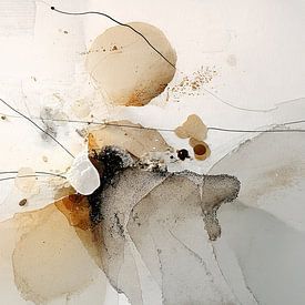 Beige en bruine abstractie van Digital Picture Art