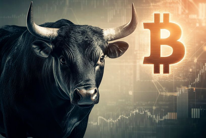 Bulle und Bitcoin Grafik – Finanzmarkt von Poster Art Shop