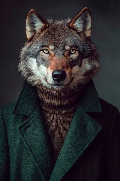 Wolf in an elegant outfit by Poster Art Shop
