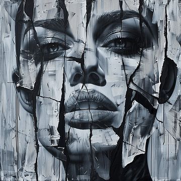 Fragile Emotions: Expressive Female Portrait by Steinfox Art