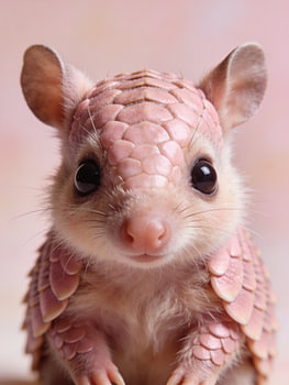A portrait of a curious armadillo baby – animal poster