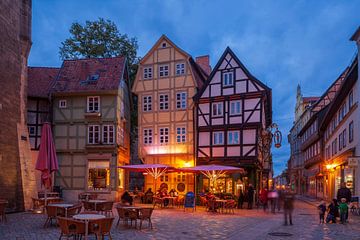 Oude stad, Quedlinburg; Harzgebergte, Saksen-Anhalt; Duitsland van Torsten Krüger