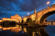Engelsbrücke und Engelsburg Rom von Vincent Fennis Miniaturansicht