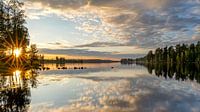 Sunset Swedish lake