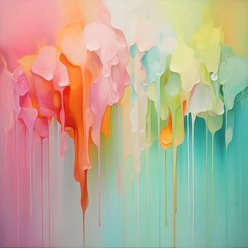 Colourful Dripping Paint by But First Framing