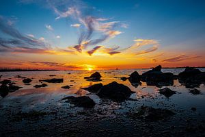 Coucher de soleil sur l'Escaut occidental
