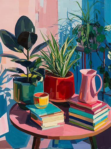 Kamerplanten en boeken
