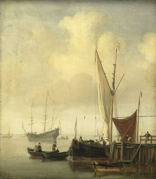 Vue du port, Willem van de Velde (II) par Des maîtres magistraux