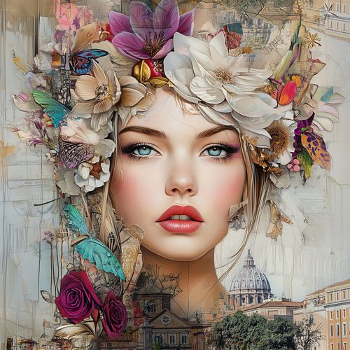 Fille de la fleur sur Rene Ladenius Digital Art