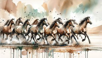 Running Horses Panorama by Chromatic Fusion Studio
