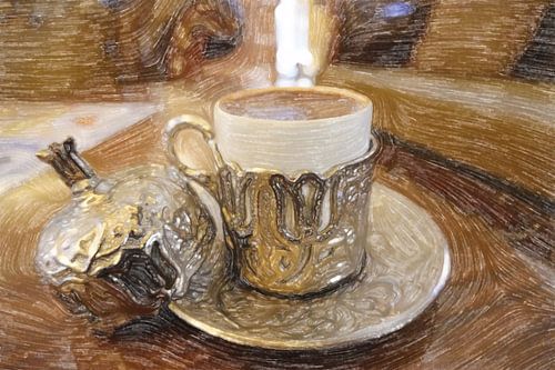 Verzierte Tasse mit türkischem Mokka