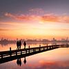 Zonsondergang van de Rotterdamse skyline (staande modus) van Claire Droppert