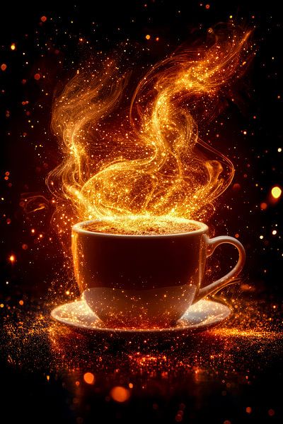 dynamic Cup of coffee or cappuccino by Egon Zitter