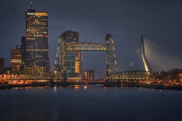 Rotterdam bridges moody Hef and Erasmus by Dennis Donders