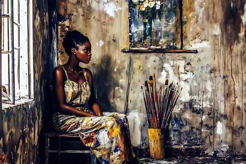 Artiste créative dans son atelier